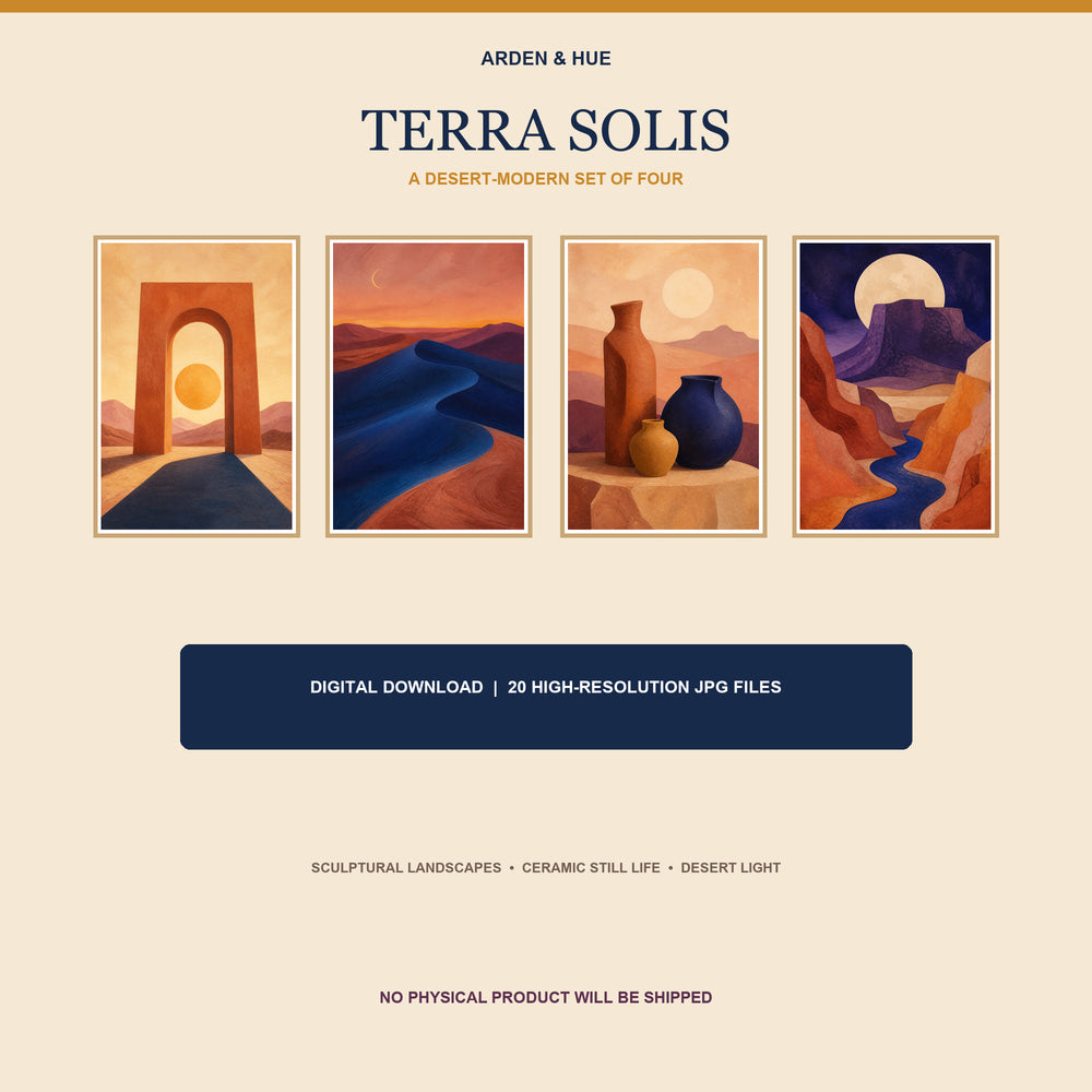 Terra Solis Printable Wall Art Set of 4 | Desert Modern Landscape Digital Prints