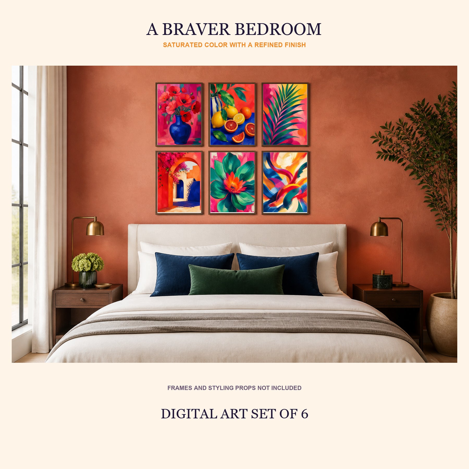 Vivid Reverie Printable Wall Art Set of 6 | Bold Colorful Gallery Wall Digital Prints