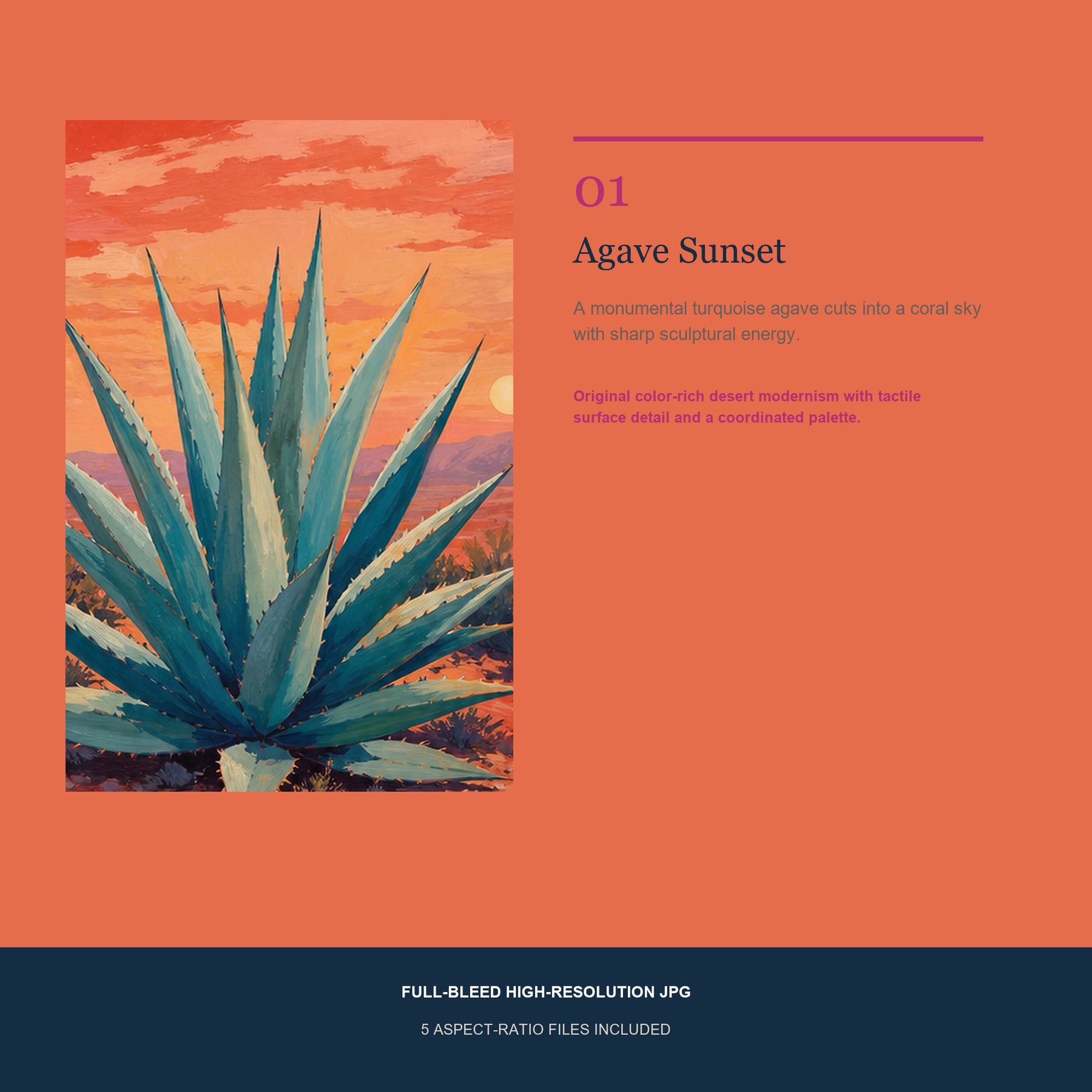 Desert Bloom Printable Wall Art Set of 4 | Bold Southwestern Set of Four Digital Prints