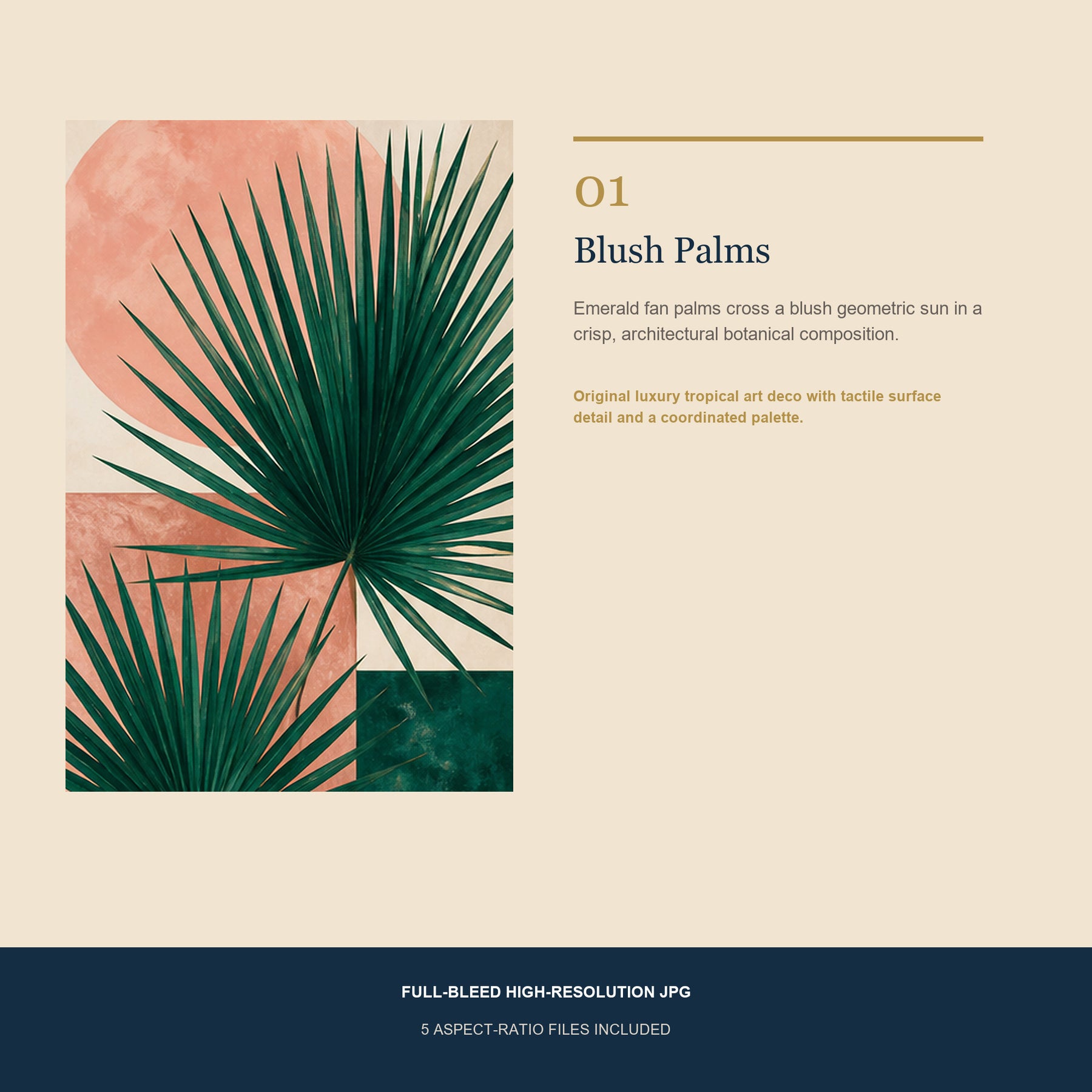 Palm Society Printable Wall Art Set of 4 | Tropical Art Deco Set of Four Digital Prints