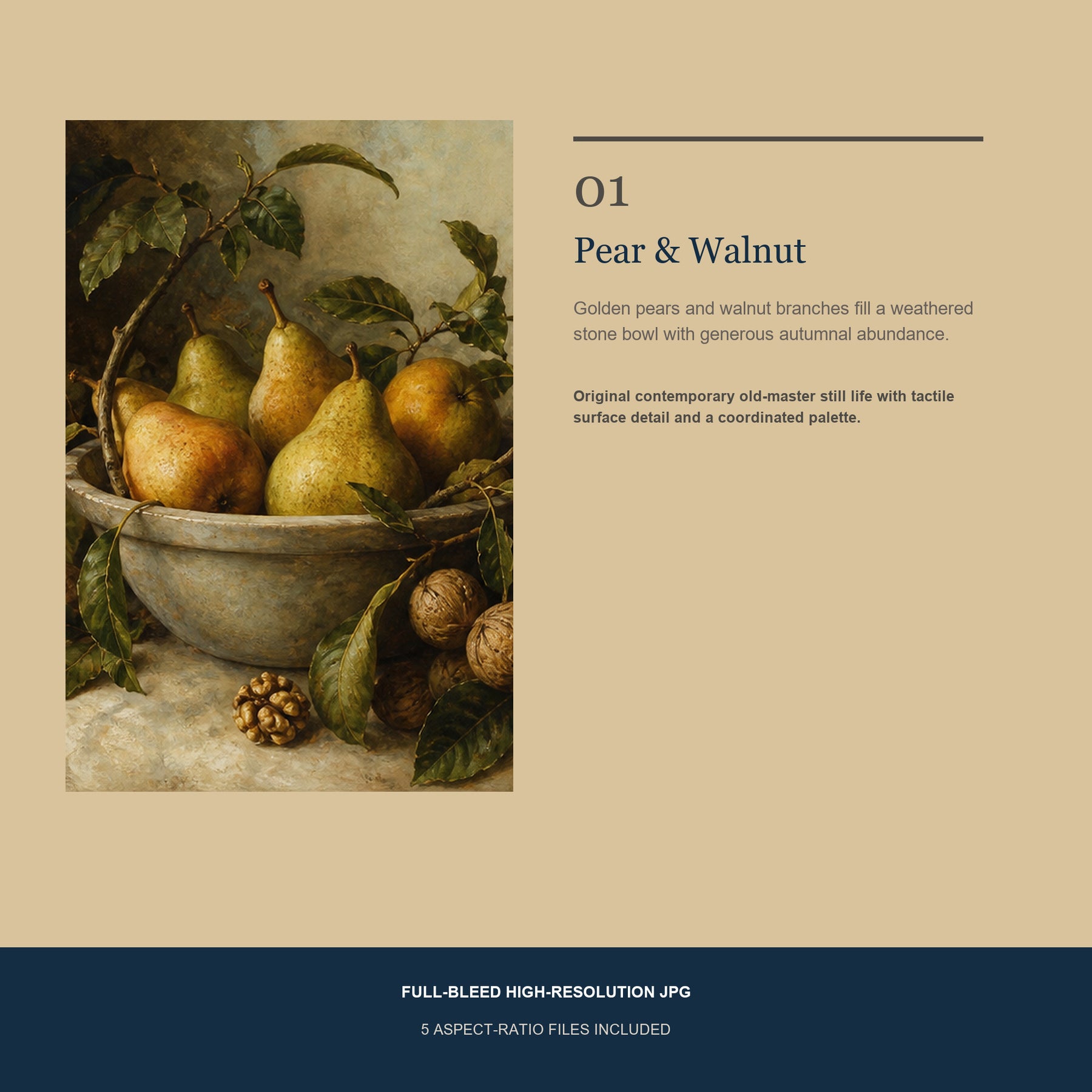 Harvest Table Printable Wall Art Set of 4 | European Still Life Set of Four Digital Prints