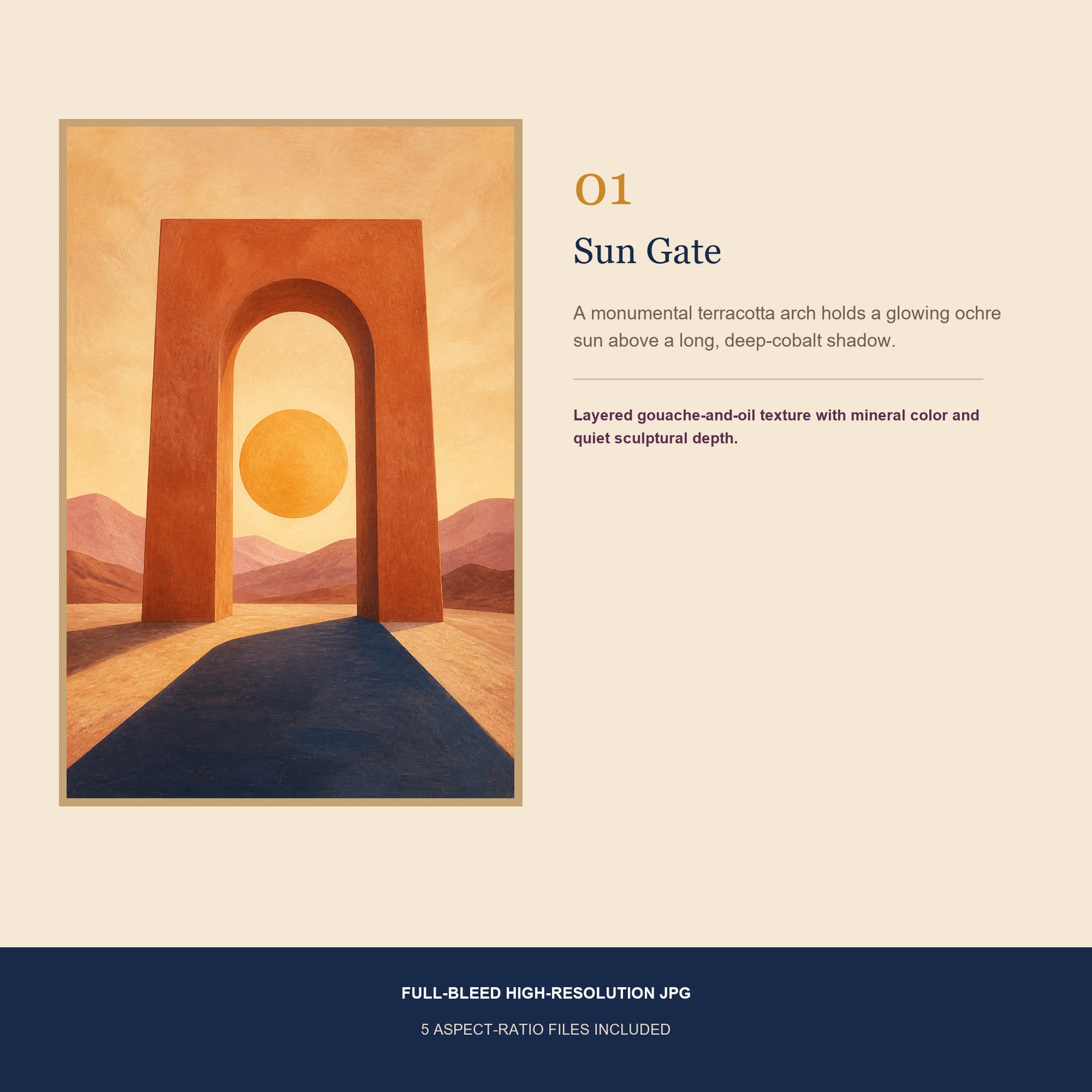 Terra Solis Printable Wall Art Set of 4 | Desert Modern Landscape Digital Prints