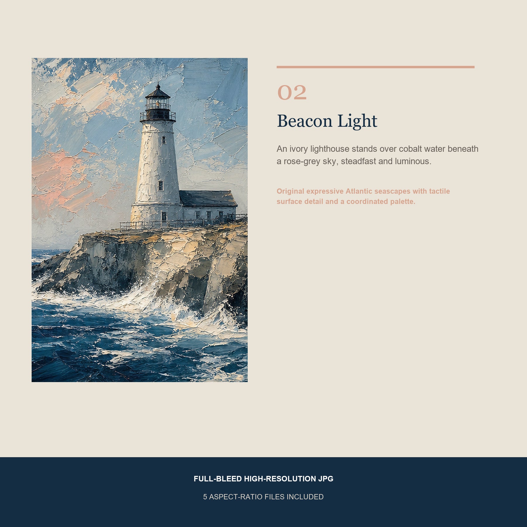 Wild Atlantic Printable Wall Art Set of 4 | Painterly Coastal Set of Four Digital Prints