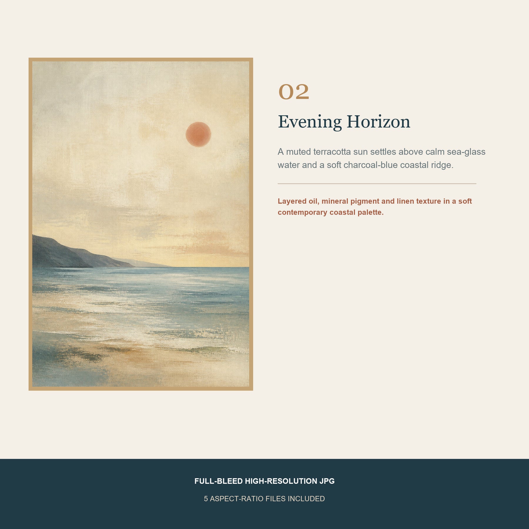 Quiet Shores Printable Wall Art Set of 2 | Coastal Abstract Seascape Digital Prints