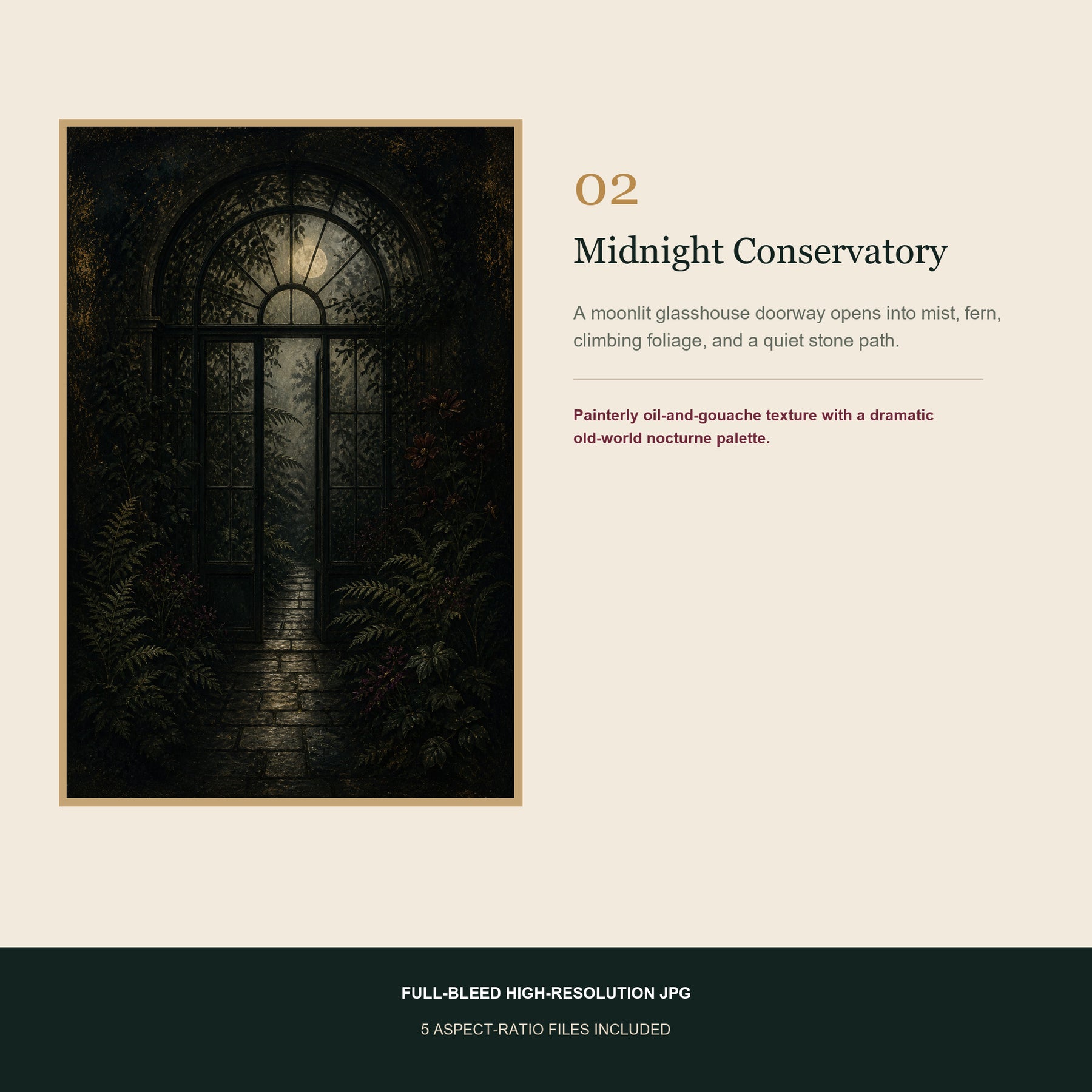 Nocturne Botanica Printable Wall Art Set of 3 | Moody Floral & Moonlit Garden Digital Prints