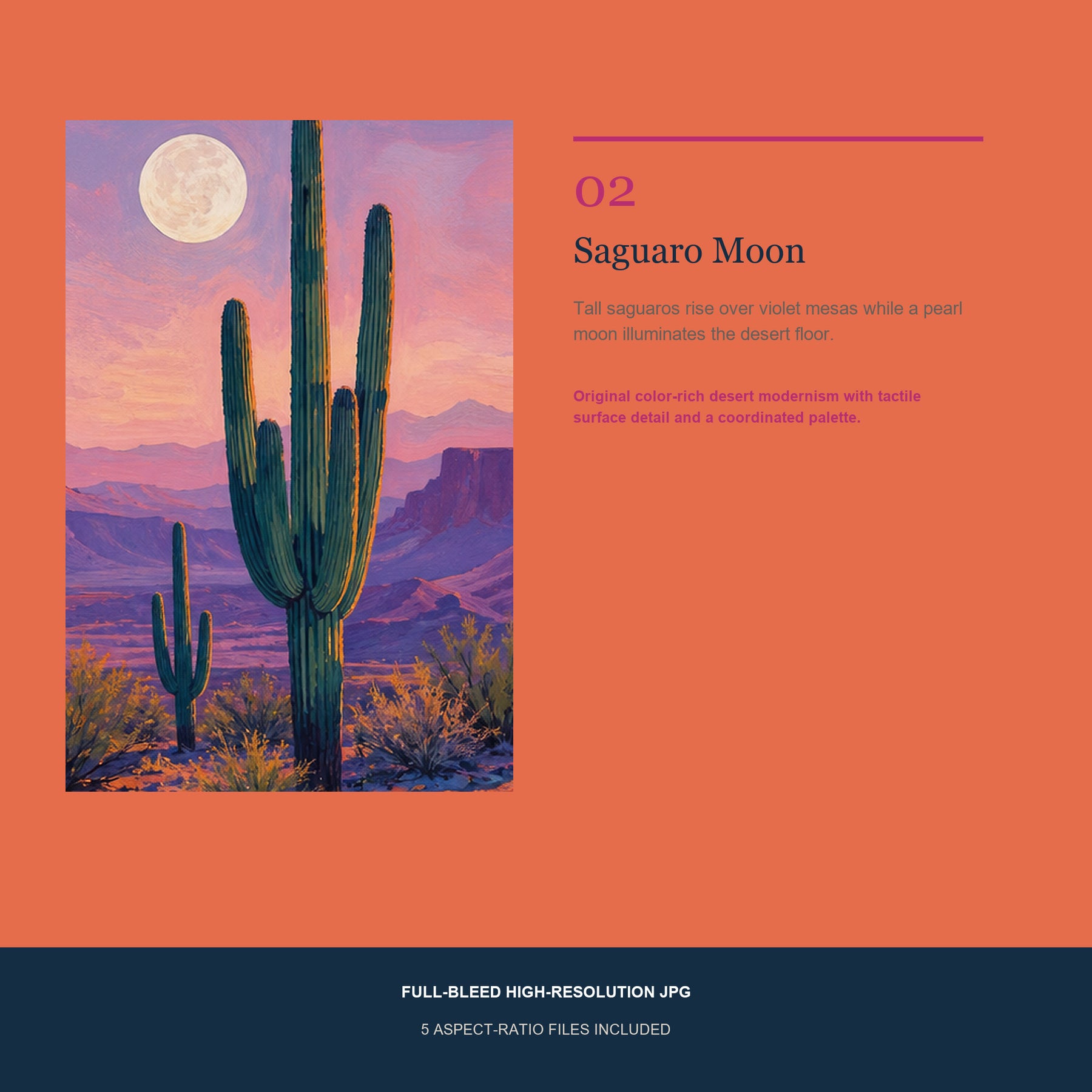 Desert Bloom Printable Wall Art Set of 4 | Bold Southwestern Set of Four Digital Prints