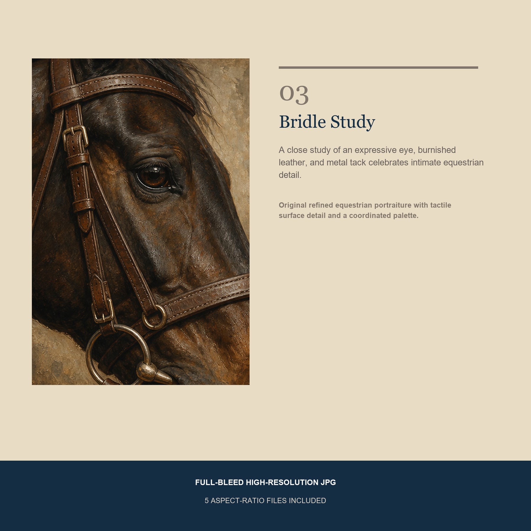 Sable & Saddle Printable Wall Art Set of 4 | Luxury Equestrian Set of Four Digital Prints