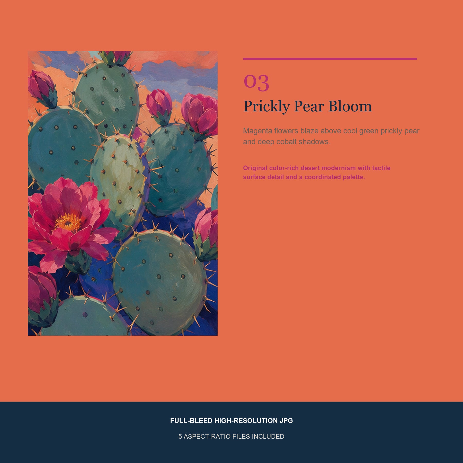 Desert Bloom Printable Wall Art Set of 4 | Bold Southwestern Set of Four Digital Prints