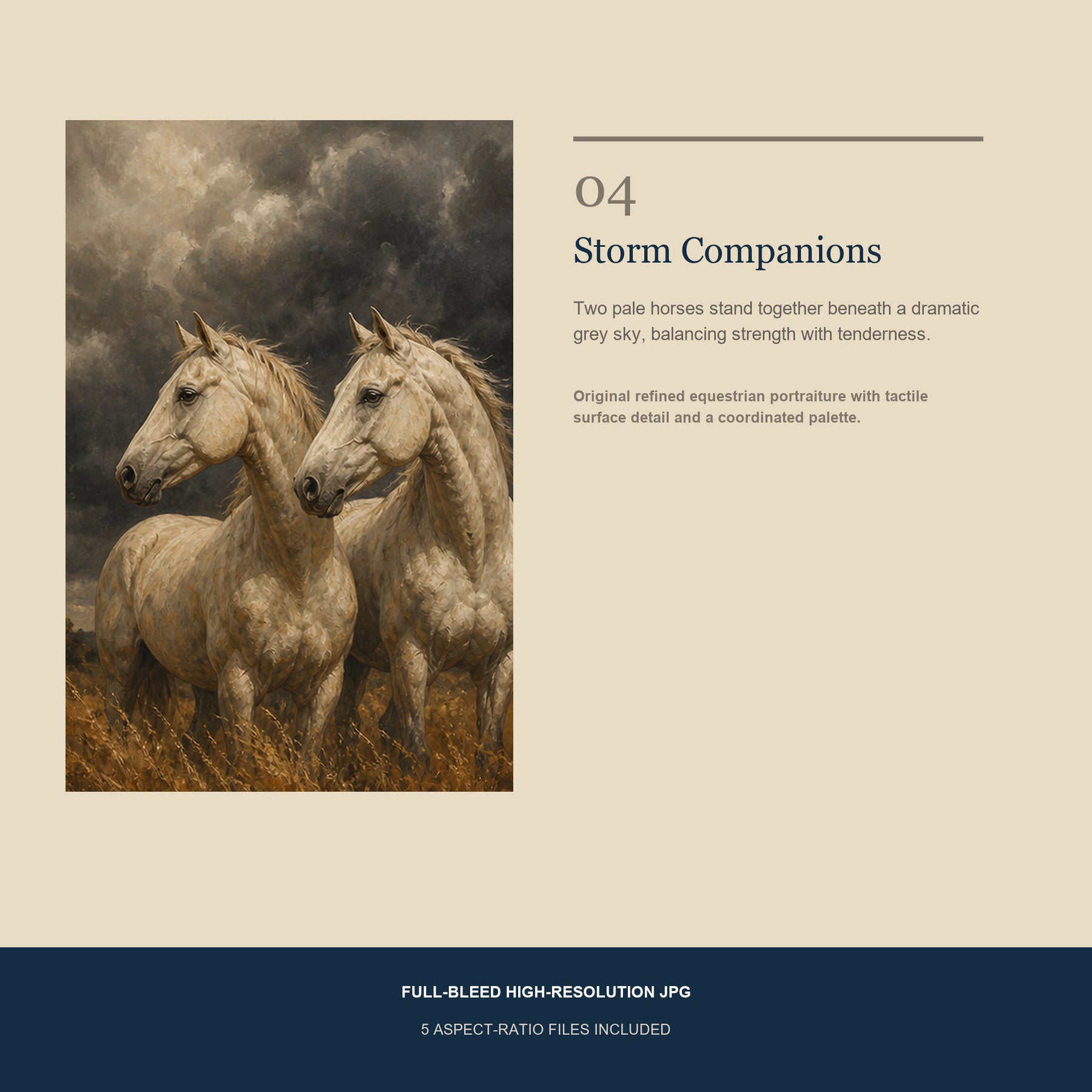 Sable & Saddle Printable Wall Art Set of 4 | Luxury Equestrian Set of Four Digital Prints