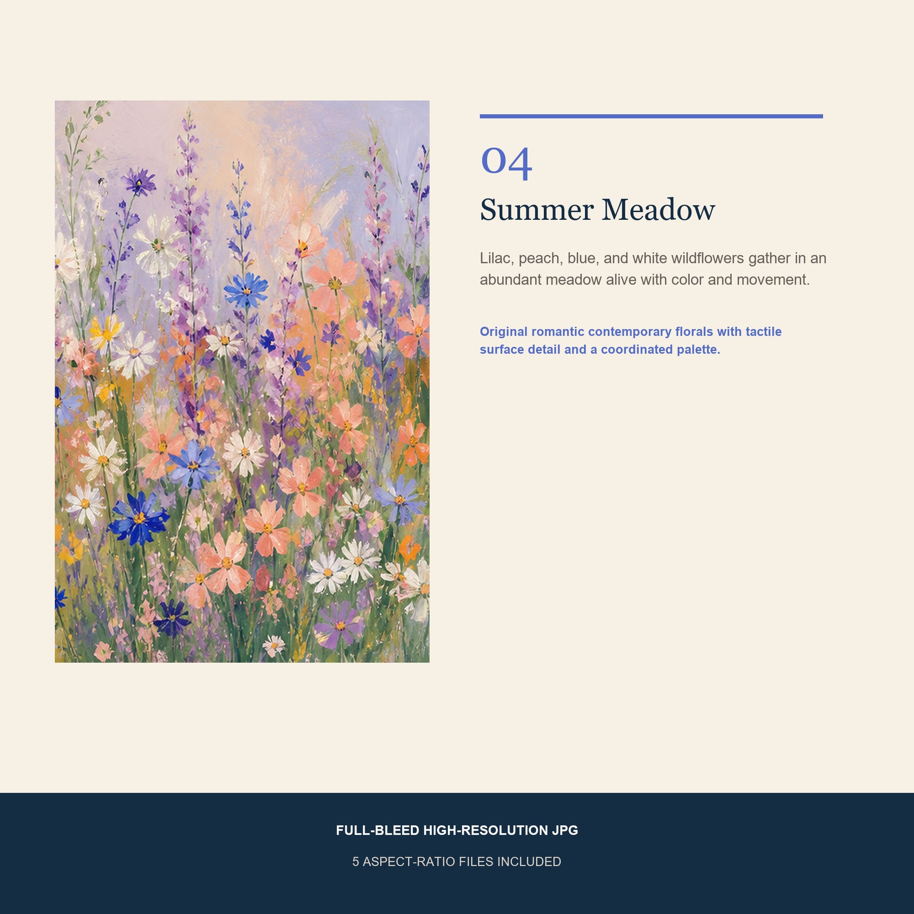 Meadow Poem Printable Wall Art Set of 4 | Romantic Wildflower Set of Four Digital Prints