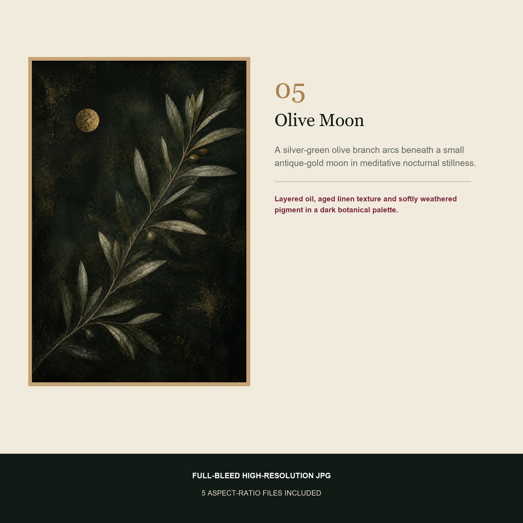 Velvet Botanica Printable Wall Art Set of 6 | Moody Dark Botanical Gallery Wall Digital Prints