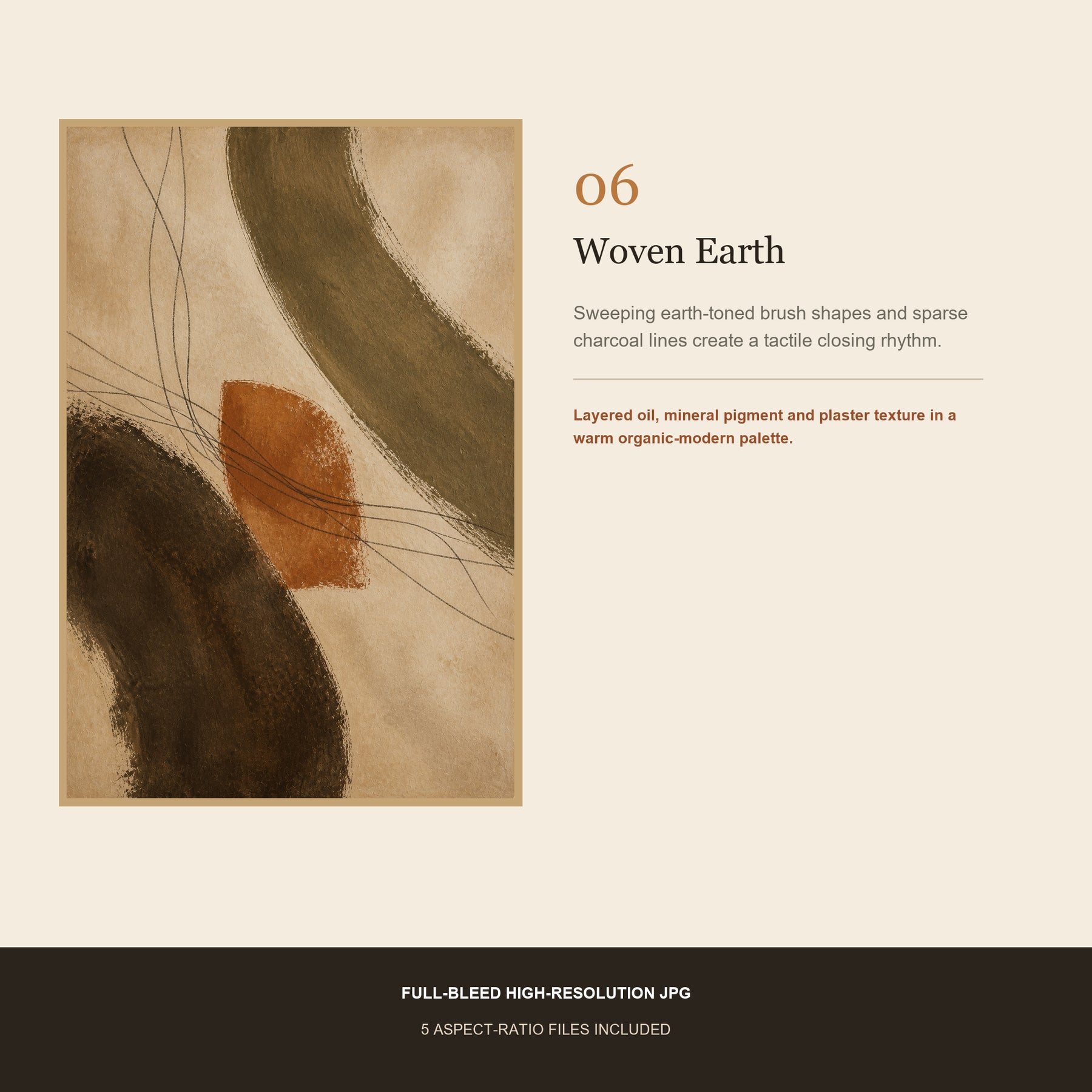 Sienna & Stone Printable Wall Art Set of 6 | Organic Modern Earth Tone Gallery Wall Digital Prints